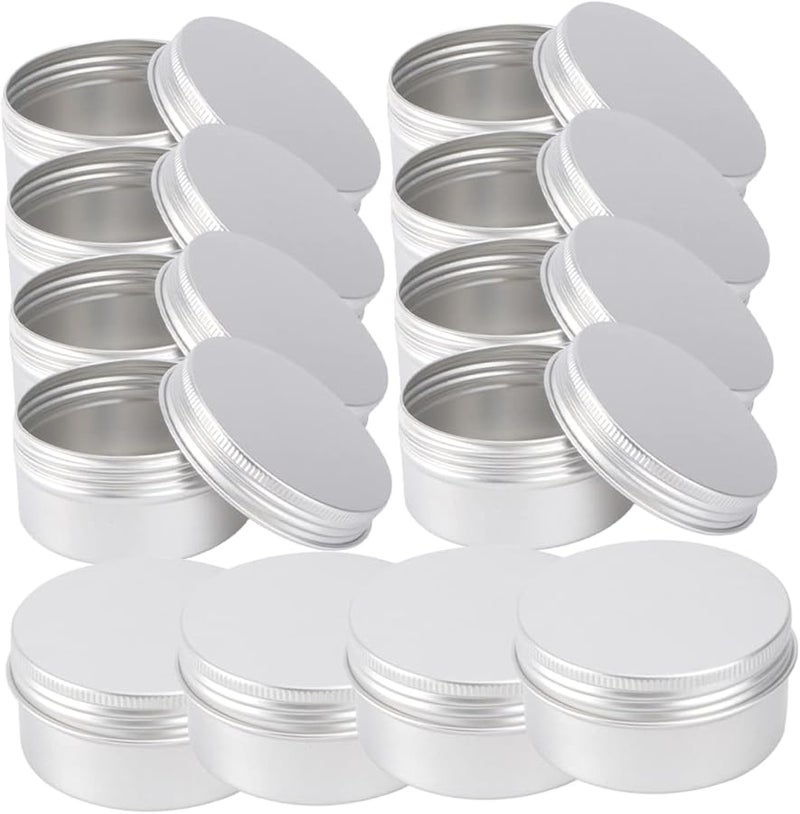 Aluminum Lip Balm Tins 12Pcs Screw Lids Portable Containers For Creams Travel - Image 1
